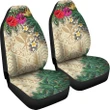 Kanaka Maoli (Hawaiian) Car Seat Covers - Hibiscus Turtle Tattoo Beige