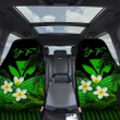 (Custom) Kanaka Maoli (Hawaiian) Car Seat Covers, Polynesian Plumeria Banana Leaves Green Personal Signature A02