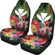Kanaka Maoli (Hawaiian) Car Seat Covers - Coat Of Arms Tropical Flowers And Banana Leaves A24