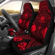 Samoa Polynesian Car Seat Covers - Samoa Red Seal with Polynesian Tattoo