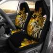 Kanaka Maoli (Hawaiian) Car Seat Cover, Polynesian Pineapple Banana Leaves Turtle Tattoo Yellow A02