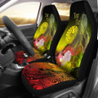 Tahiti Custom Personalised Car Seat Covers - Humpback Whale with Tropical Flowers (Yellow)