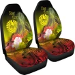 Tahiti Custom Personalised Car Seat Covers - Humpback Whale with Tropical Flowers (Yellow)- BN18