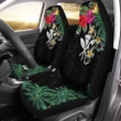 Kanaka Maoli (Hawaiian) Car Seat Covers - Hibiscus Turtle Tattoo Black A02