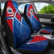 Samoa Car Seat Covers - Samoa Flag with Polynesian Patterns - BN15