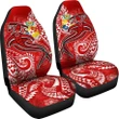 Tonga Car Seat Covers - Red Shark Polynesian Tattoo - BN18
