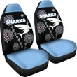 Cronulla Car Seat Covers Sharks Simple Indigenous - Black A7