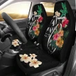 Vanuatu Car Seat Covers Coat Of Arms Polynesian With Hibiscus