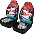 New Zealand Santa Christmas Car Seat Covers Pohutukawa Fern And Kiwi