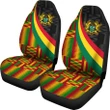 Ghana Car Seat Covers - Ghana Coat Of Arms and Kente Patterns - BN18