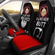 Hawaii Car Seat Covers Couple Valentine Her Butt - His Beard (Set of Two)