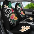 Kosrae Car Seat Covers Coat Of Arms Polynesian With Hibiscus TH5