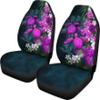 Kanaka Maoli (Hawaiian) Car Seat Covers - Sea Turtle Tropical Hibiscus And Plumeria Purple A24