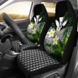 Kanaka Maoli (Hawaiian) Car Seat Covers, Polynesian Plumeria Banana Leaves Gray A02