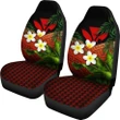 Kanaka Maoli (Hawaiian) Car Seat Covers, Polynesian Plumeria Banana Leaves Red A02