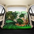 Kanaka Maoli (Hawaiian) Car Seat Covers - Polynesian Turtle Coconut Tree And Plumeria Green A24