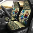 Tahiti Car Seat Covers - Polynesian Turtle Plumeria Beige 4