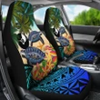 Yap Car Seat Covers - Polynesian Turtle Coconut Tree And Plumeria A24