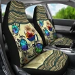 Tahiti Car Seat Covers - Polynesian Turtle Plumeria Beige A224