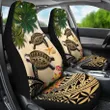 Kanaka Maoli (Hawaiian) Car Seat Covers - Polynesian Turtle Coconut Tree And Plumeria Gold A24