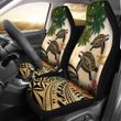Kanaka Maoli (Hawaiian) Car Seat Covers - Polynesian Turtle Coconut Tree And Plumeria Gold