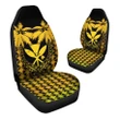 Kanaka Maoli (Hawaiian) Car Seat Covers - Polynesian Coconut Tree Lauhala Yellow A02