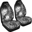 Tahiti Car Seat Covers - Humpback Whale with Tropical Flowers (White)- BN18