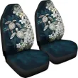 Kanaka Maoli (Hawaiian) Car Seat Covers - Sea Turtle Tropical Hibiscus And Plumeria White A24