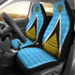 Saint Lucia Flag Car Seat Covers - Triangle Cerulean Blue K4