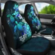Kanaka Maoli (Hawaiian) Car Seat Covers - Sea Turtle Tropical Hibiscus And Plumeria Blue A24