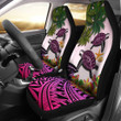 Kanaka Maoli (Hawaiian) Car Seat Covers - Polynesian Turtle Coconut Tree And Plumeria¬†Pink