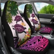 Kanaka Maoli (Hawaiian) Car Seat Covers - Polynesian Turtle Coconut Tree And Plumeria¬†Pink A24