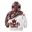 Canada Day Hoodie Kid - Haida Maple Leaf Style Tattoo White A02