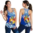 Mate Ma'a Tonga Rugby Women's Racerback Tank Polynesian Unique Vibes Blue A7