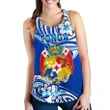 Mate Ma'a Tonga Rugby Women's Racerback Tank Polynesian Unique Vibes Blue