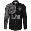 Hawaii Long Sleeve Button Shirt  Polynesian Tattoo Style A27