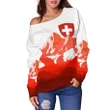 Switzerland Women's Off Shoulder Sweater , Swiss Alps Th5