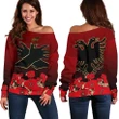Albania Flag Double Eagle Hand Off Shoulder Sweater