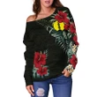 New Caledonia Hibiscus Off Shoulder Sweater A7