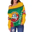 Lithuania , Lietuva Off Shoulder Sweater Circle Stripes Flag Proud Version K13