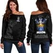 Yorston Family Crest Women's Off Shoulder Sweater