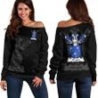 Wright Family Crest Women's Off Shoulder Sweater