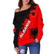 Albania Women Off Shoulder Sweater Red Braved Version K12