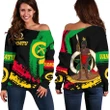 Vanuatu Coat Of Arm Women's Off Shoulder Sweater , Son Style ,