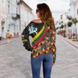 Lithuania Women's Off Shoulder Sweater , Lithuania Coat Of Arms with Flag Color , BN18