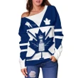 Canada Hockey Maple Leaf Champion Off Shoulder Sweater K4