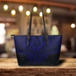 Cook Islands Polynesian Leather Tote Bag Dark Blue A7