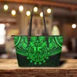 Cook Islands Polynesian Leather Tote Bag Green A7