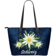 Switzerland Edelweiss 01 Leather Tote Bag