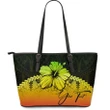 (Custom) Polynesian Leather Tote Bag Hibiscus Personal Signature Reggae